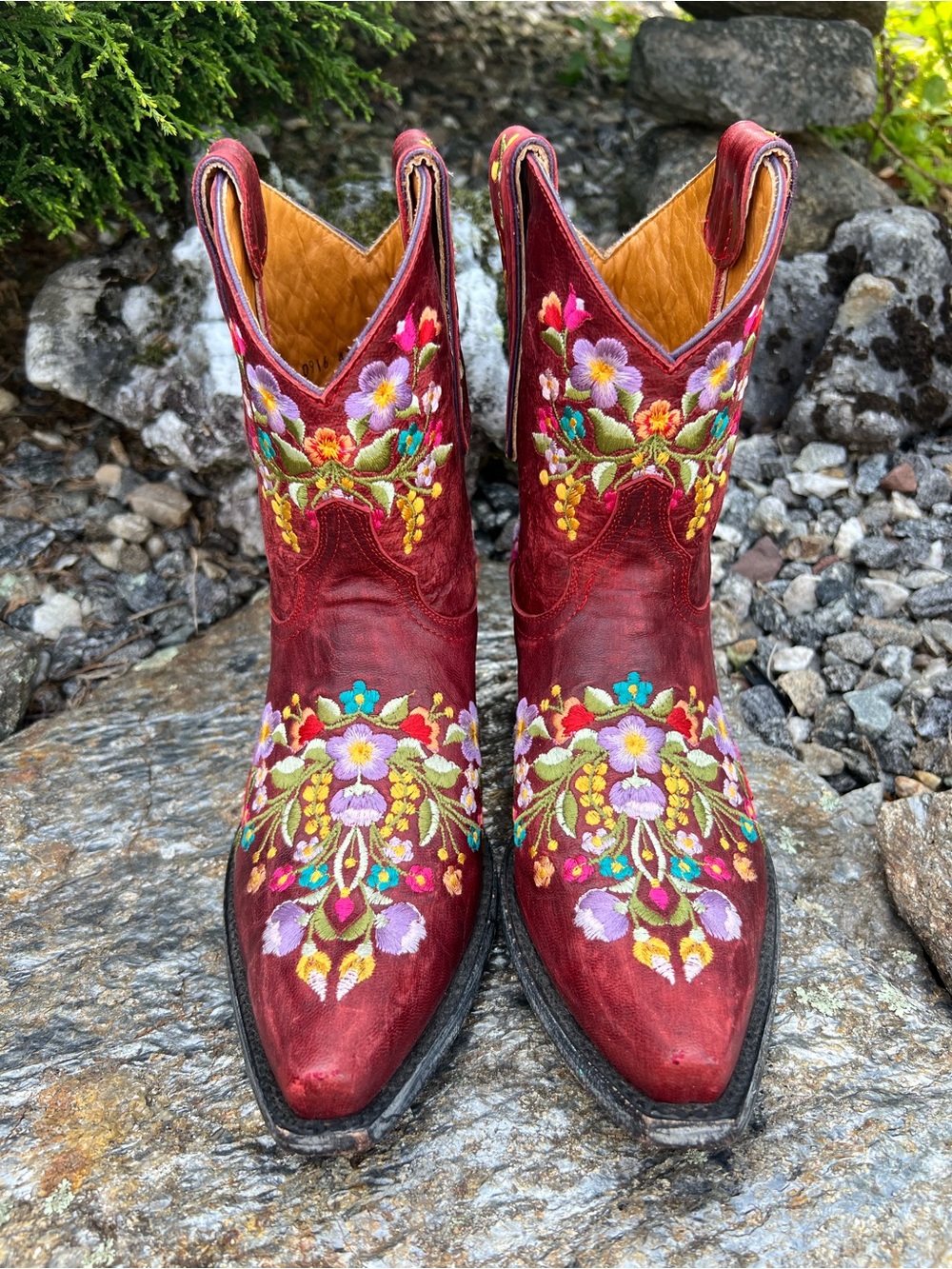 Price firm- Old Gringo 8 B Sora Floral Western Cowboy Boots Christmas Halloween - Picture 2 of 14